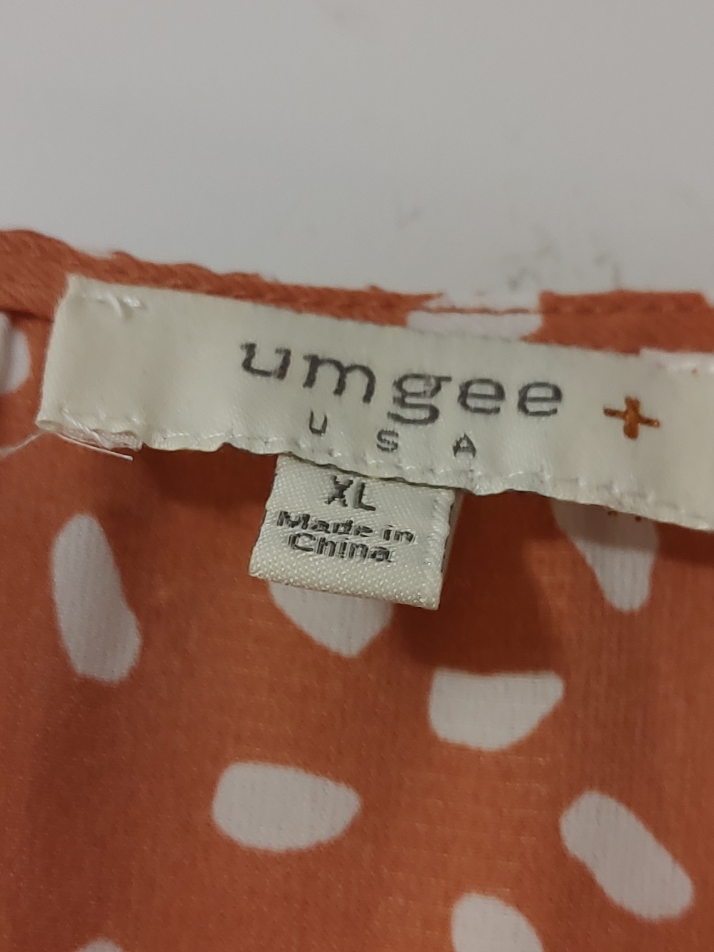 Umgee Rust & White Polka Mix Midi Dress - Picture 8 of 8